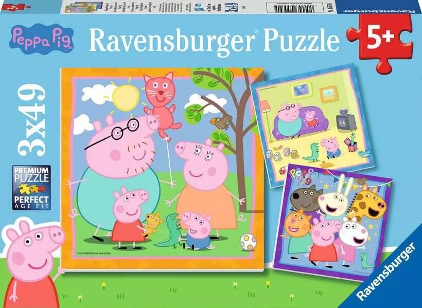 RAVENSBURGER PEPPA'S FAMILY AND FRIENDS 3X49 PC - Toyworld Frankston