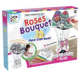 COLOUR AND BUILD YOUR OWN 3D ROSES BOUQUET