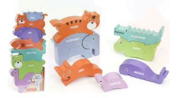 ROO CREW - STACK UP ANIMALS - ECO WOOD - Toyworld Frankston