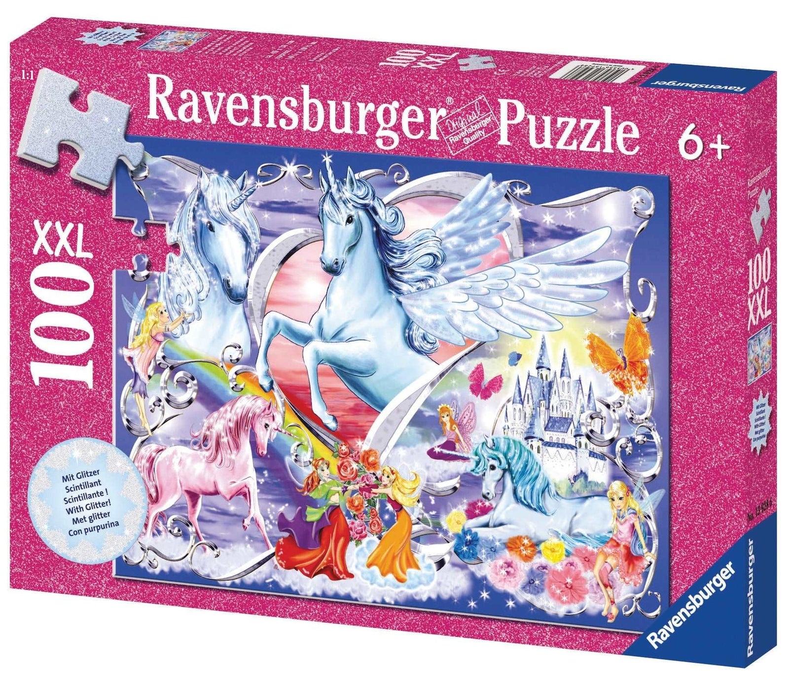 RAVENSBURGER - GLITTER UNICORN 100XXL PIECE PUZZLE - Toyworld Frankston