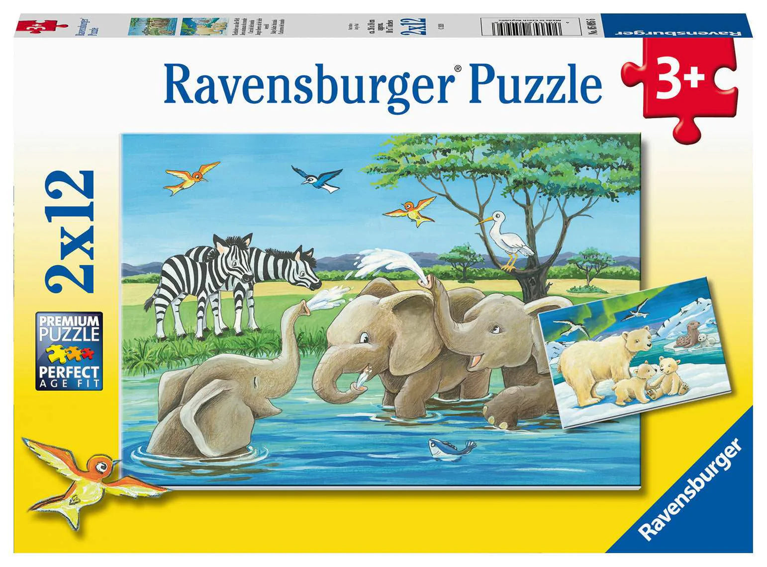 RAVENSBURGER - FARM ANIMAL BABIES 2X12 PIECE PUZZLE - Toyworld Frankston