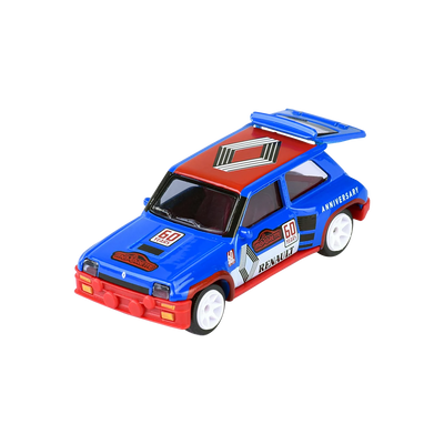 Toy car model of a Renault on a white background