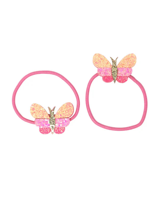 PINK POPPY BUTTERFLY SKIES HAIR ELASTICS
