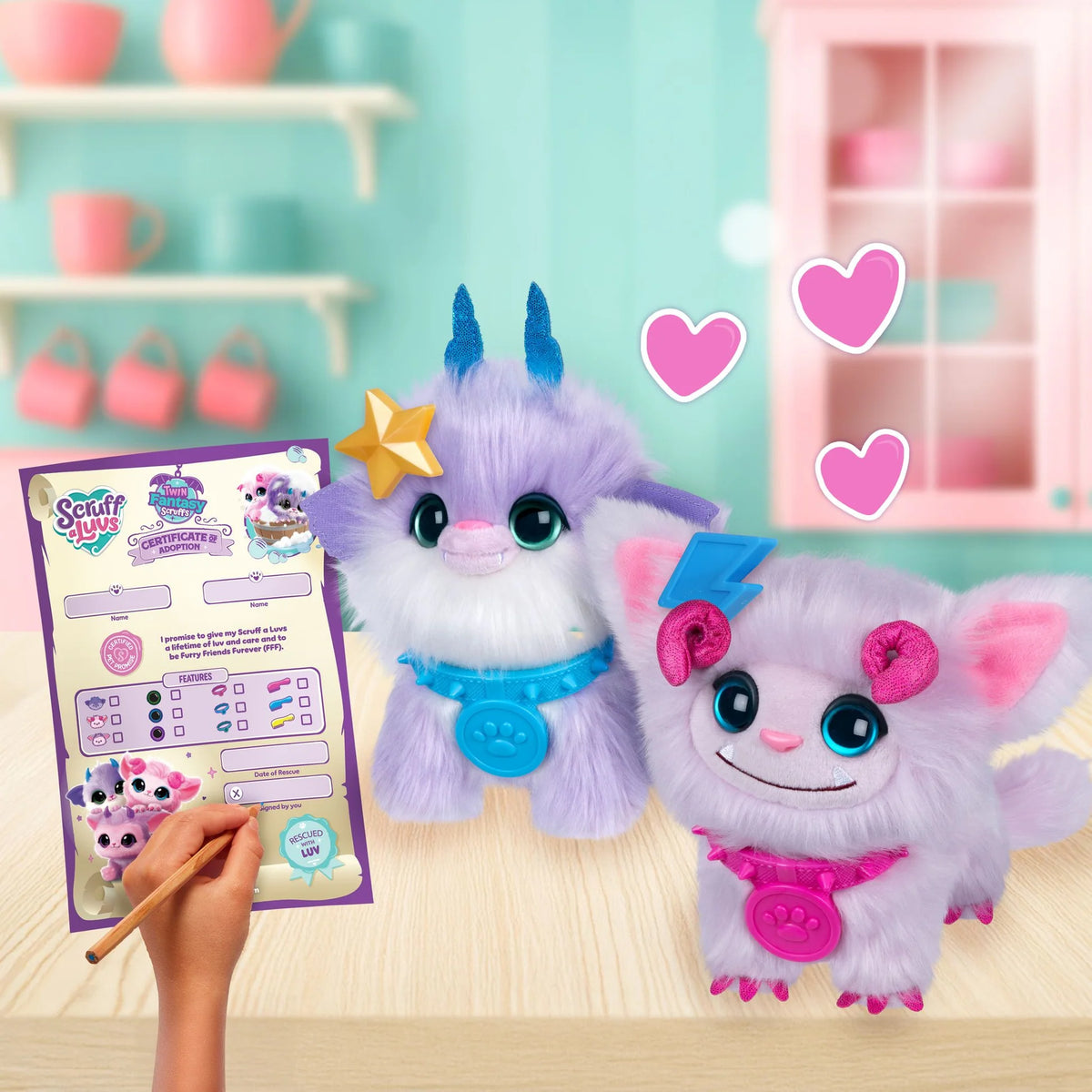 SCRUFF A LUVS - TWIN FANTASY PACK PURPLE PET - Toyworld Frankston