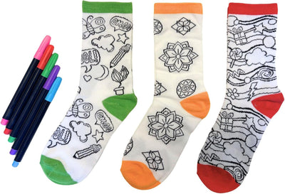 BUDDY AND BARNEY COLOUR YOUR OWN DOODLE SOCKS
