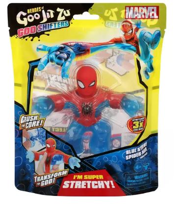 HEROES OF GOO JIT ZU - GOO SHIFTERS - BLUE STRIKE SPIDERMAN - Toyworld Frankston