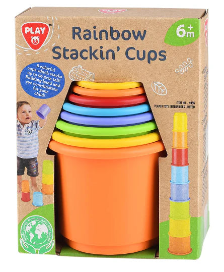 PLAYGO BIO RAINBOW STACKING CUPS - Toyworld Frankston