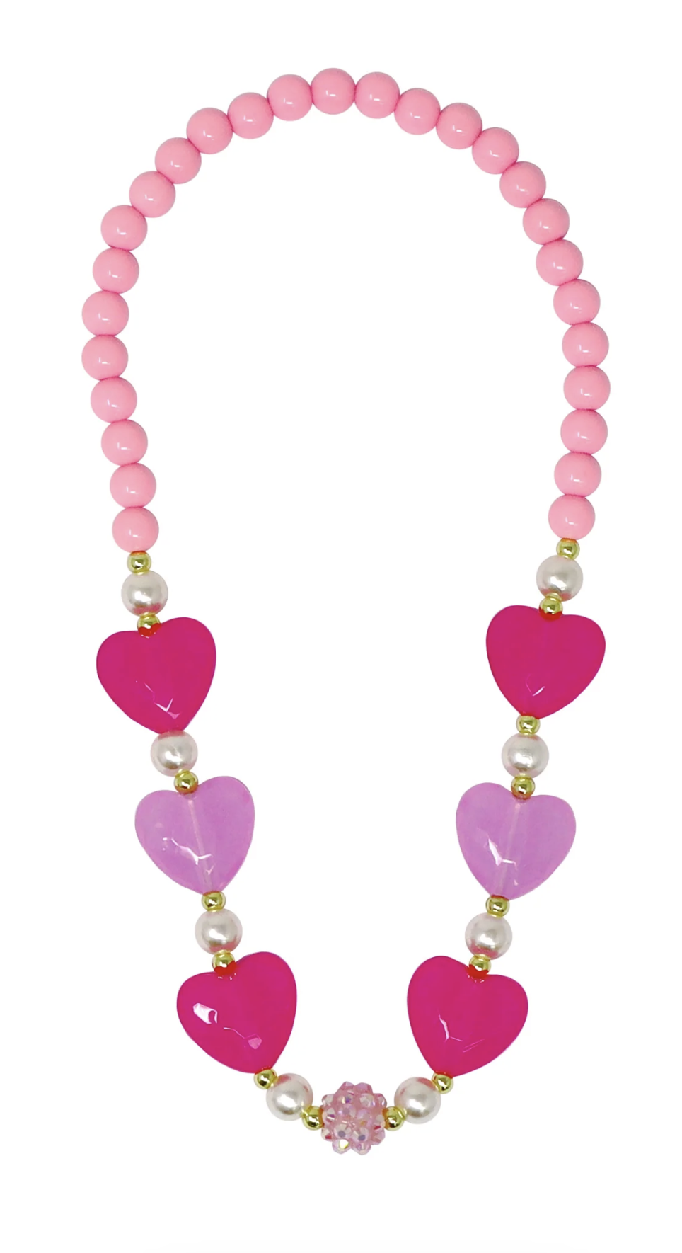 PINK POPPY - BALLET HEART AND PEARL NECKLACE