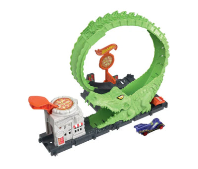 HOT WHEELS CITY GATOR LOOP ATTACK PLAYSET WITH 1:64 SCALE - Toyworld Frankston