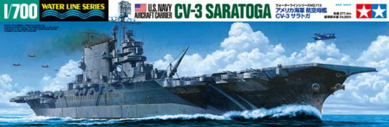 TAMIYA 1/700 SCALE U.S. NAVY AIRCRAFT CARRIER CV-3 SARATOGA