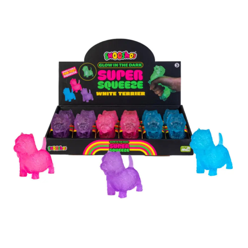 SMOOSHOS SUPER SQUEEZE GLOW IN THE DARK TERRIER