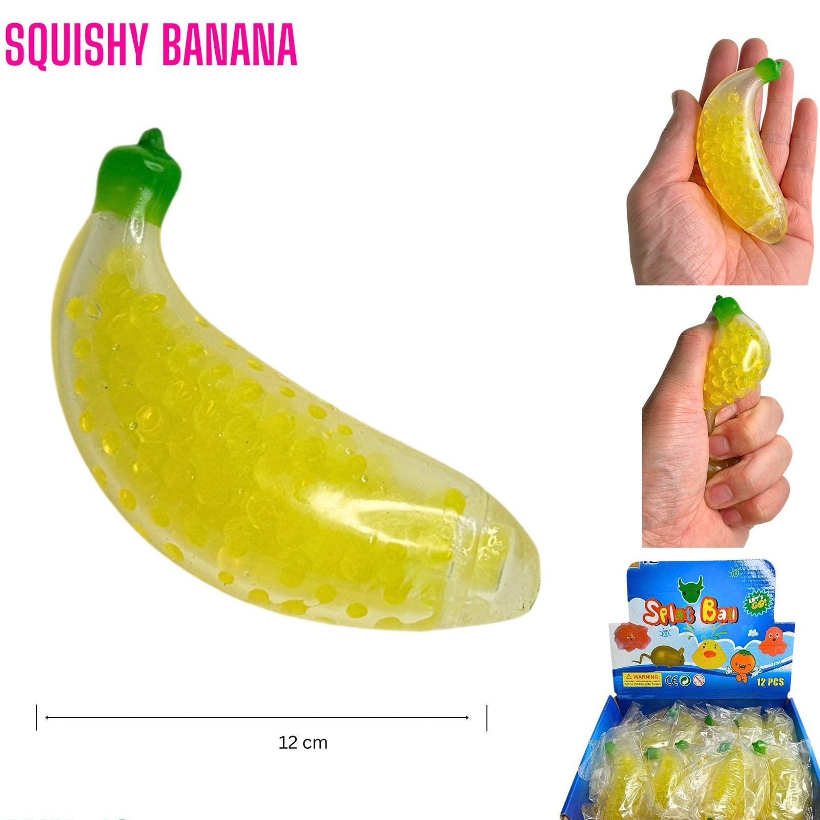 SQUISHY BANANA SPLAT BALL - Toyworld Frankston