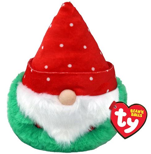 TY BEANIE BALLS - CHRISTMAS - 'TOPSY' RED HAT GNOME - Toyworld Frankston