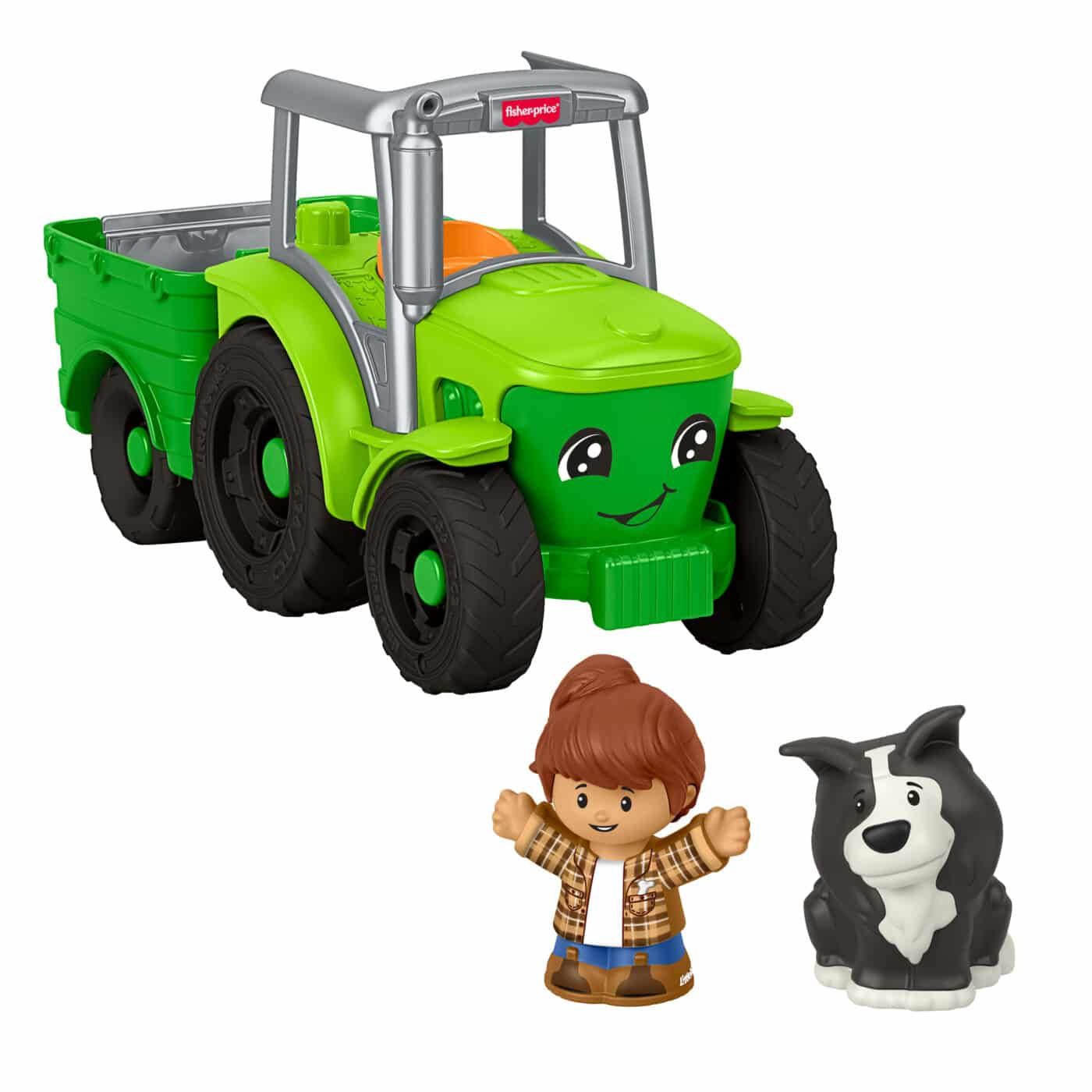 FISHER PRICE LITTLE PEOPLE PUSH AND PLAY TRACTOR GREEN - Toyworld Frankston