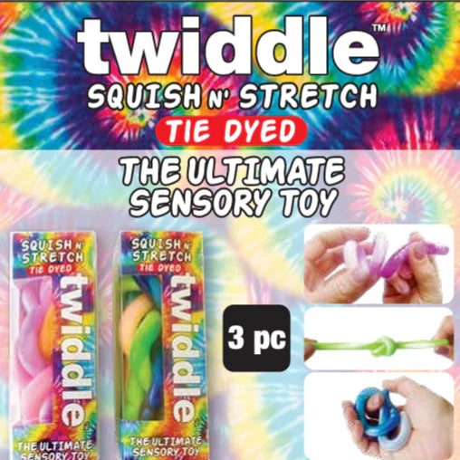 TWIDDLE SQUISH N STRETCH TIE DYED SENSORY TOY - Toyworld Frankston