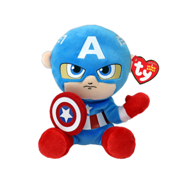 TY BEANIE BOO - MARVEL - CAPTAIN AMERICA REGULAR - Toyworld Frankston