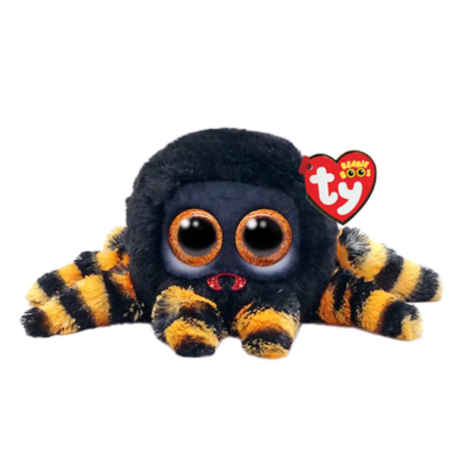 TY BEANIE BOO - HALLOWEEN - 'CHARLOTTE' BLACK AND ORANGE SPIDER REGULAR - Toyworld Frankston