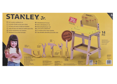 STANLEY JR. - KID'S WOODEN WORKBENCH SET 14 PIECE