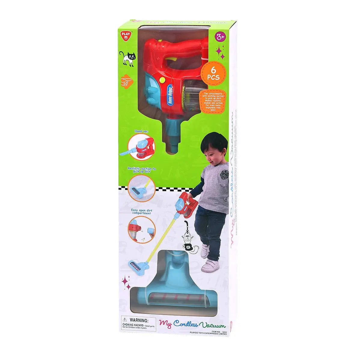 PLAYGO CORDLESS VACUUM 6PC - Toyworld Frankston