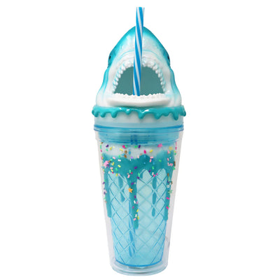 PINK POPPY 3D SHARK DRINKING CUP - BLUE - Toyworld Frankston