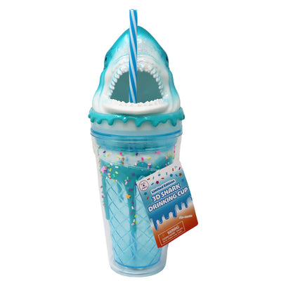 PINK POPPY 3D SHARK DRINKING CUP - BLUE - Toyworld Frankston
