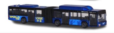 MAJORETTE 1:64 MAN LIONS CITY BUS - BLUE WORLD TRAVEL