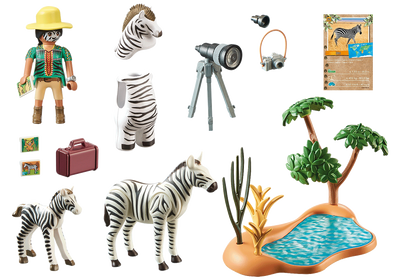 PLAYMOBIL 71295 - PHOTOGRAPHER WITH ZEBRAS - Toyworld Frankston