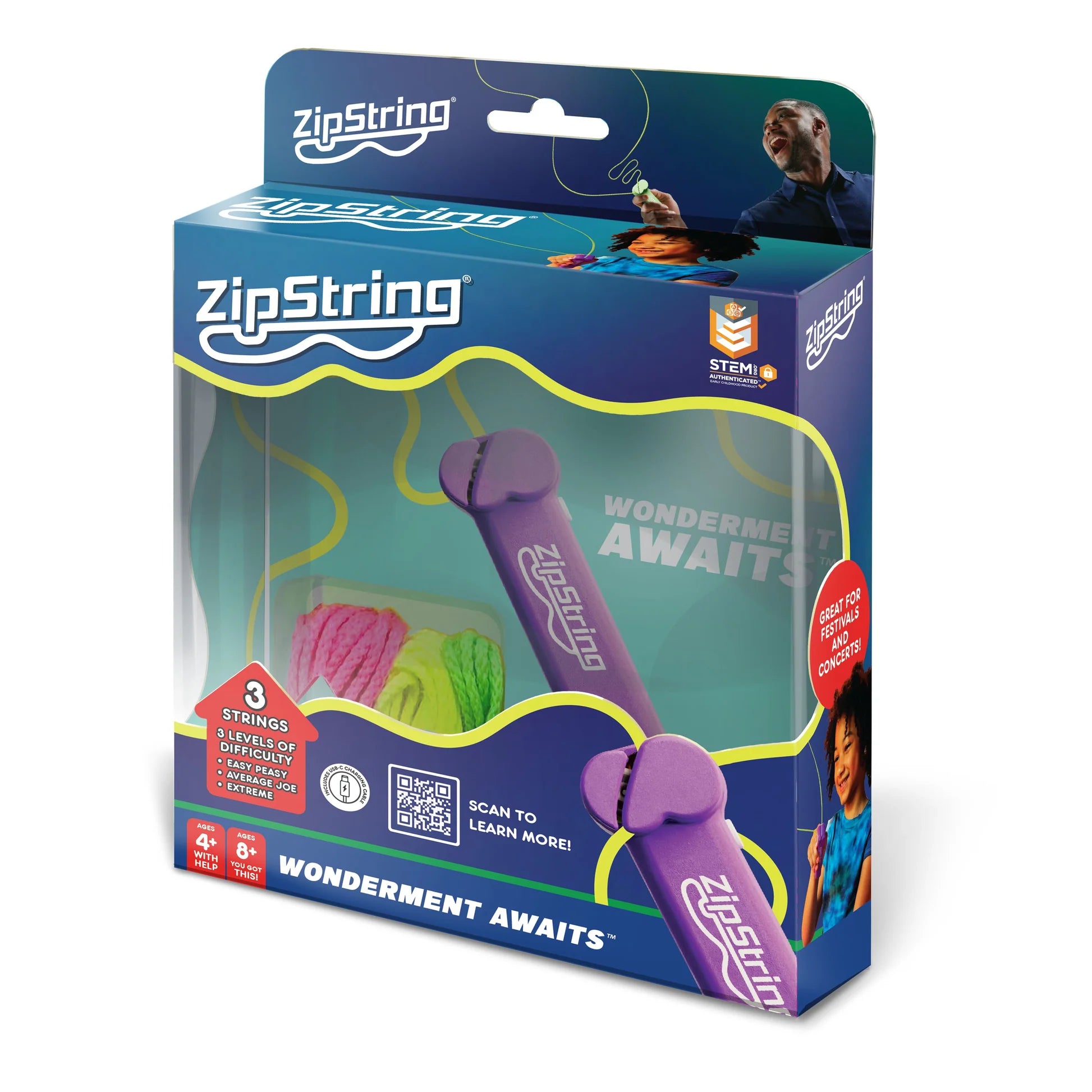ZIP STRING VIVACIOUS VIOLET - Toyworld Frankston