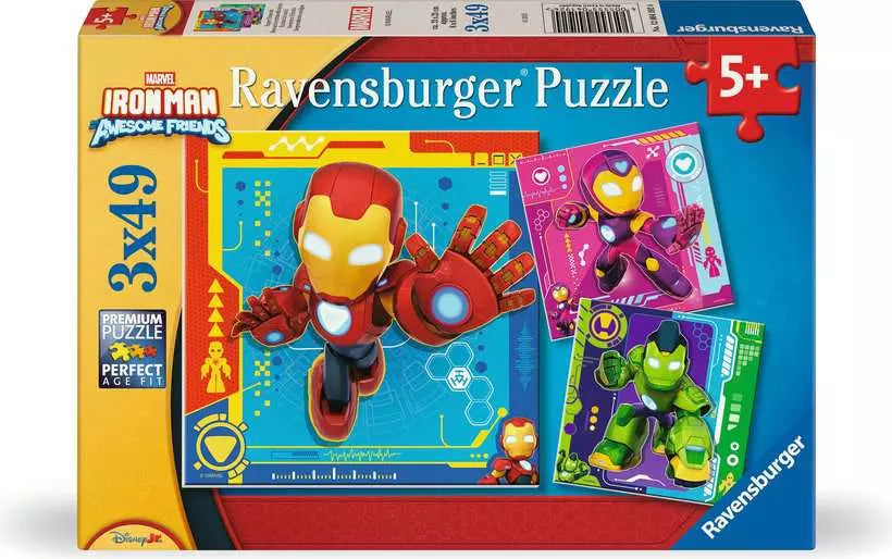 RAVENSBURGER PUZZLE - IRONMAN & HIS AWESOME FRIENDS 3X49P
