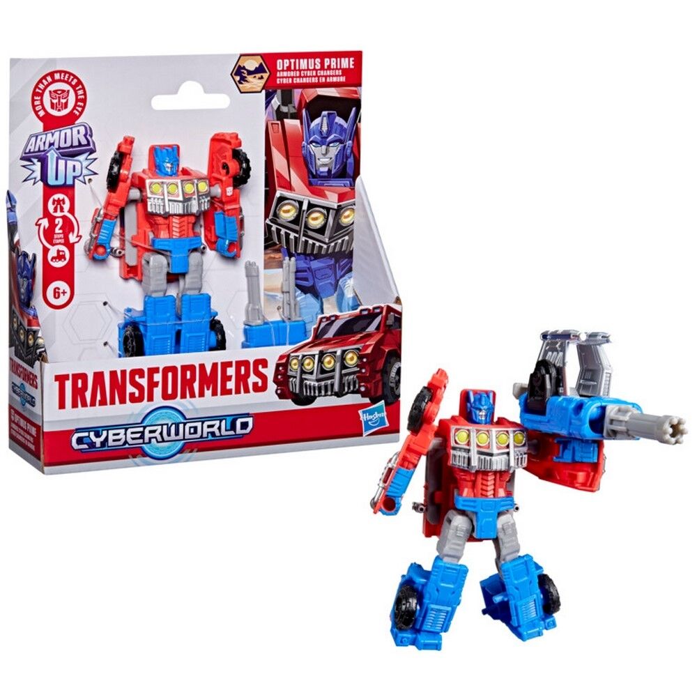 TRANSFORMERS CYBERWORLD ARMOURED CYBER CHANGERS - OPTIMUS PRIME - Toyworld Frankston