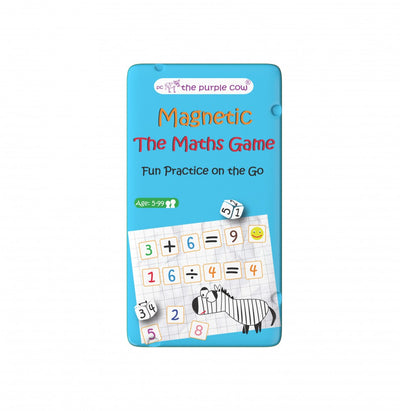THE PURPLE COW TRAVEL TIN GAME - MAGNETIC THE MATHS GAME - Toyworld Frankston