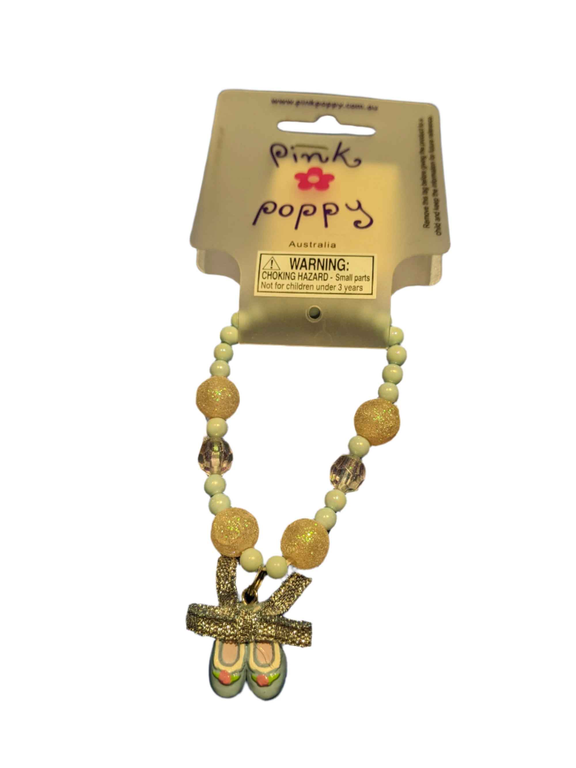 PINK POPPY BLUE BALLET SHOE BRACELET - Toyworld Frankston