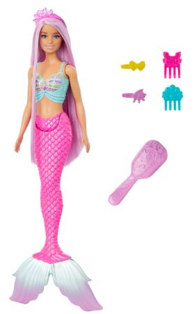 BARBIE FASHION DOLL - BLONDE MERMAID WITH PINK TAIL - Toyworld Frankston