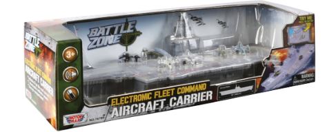 BATTLE ZONE ELECTRONIC FLEET COMMAND SMALL AIRCRAFT CARRIER 45CM - Toyworld Frankston