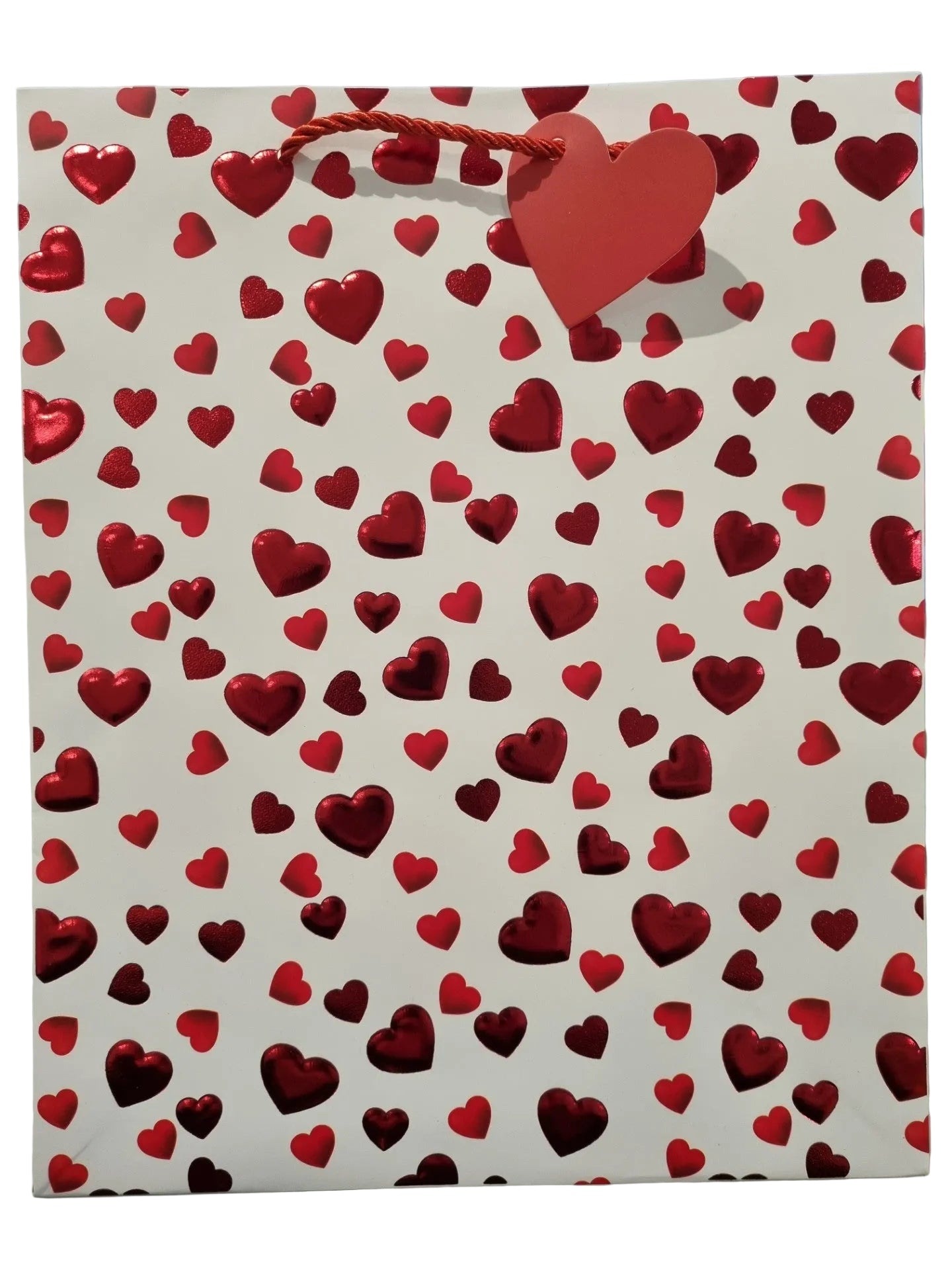 GIFT BAG MEDIUM -  HEARTS 37228  - RED