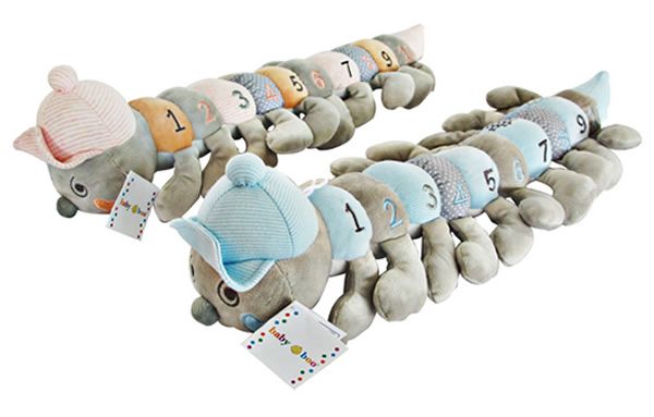 BABY BOO - 60CM BLUE OR PINK PASTEL CATERPILLAR - Toyworld Frankston