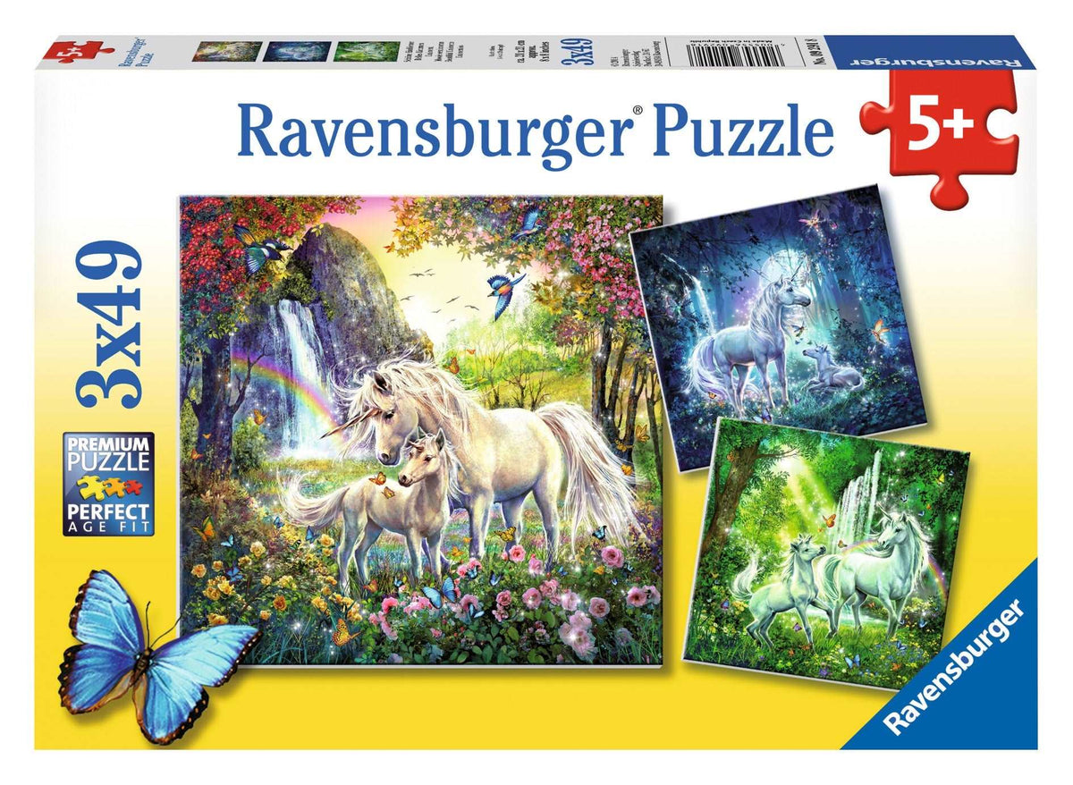 RAVENSBURGER - BEAUTIFUL UNICORNS 3 X 49 PIECE PUZZLE