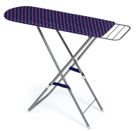BAYER DOLL ACCESSORIES IRONING BOARD DARK BLUE WITH PINK HEARTS - Toyworld Frankston