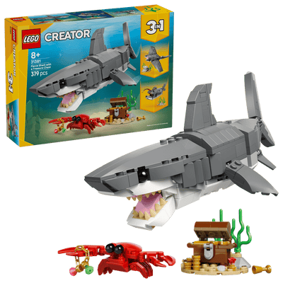 LEGO 31381 CRFEATOR - FIERCE SHARK WITH A TREASURE CHEST 3 IN 1 - Toyworld Frankston