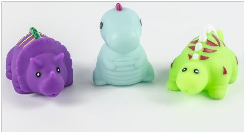 BUDDY & BARNY BATH TIME LIGHT UP DINOSAUR SQUIRTERS 3 PACK