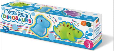 BUDDY & BARNY BATH TIME LIGHT UP DINOSAUR SQUIRTERS 3 PACK