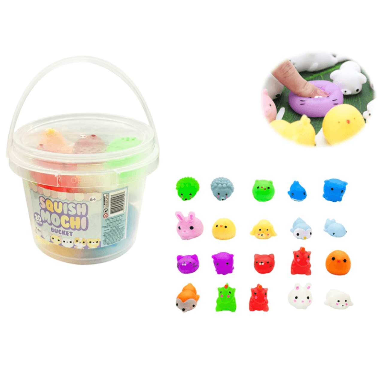 SQUISH MOCHI BUCKET 20PC - Toyworld Frankston