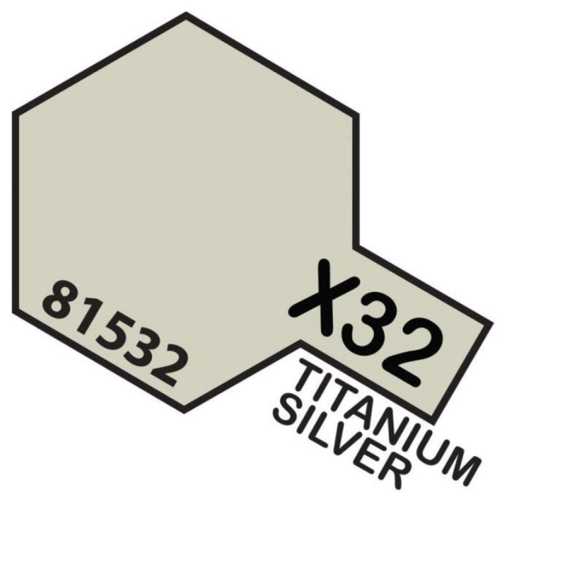 TAMIYA ACRYLIC PAINT MINI X-32 TITANIUM SILVER - Toyworld Frankston