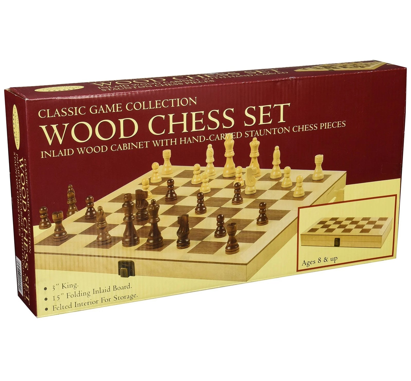 CLASSIC GAME 15" WOOD CHESS SET