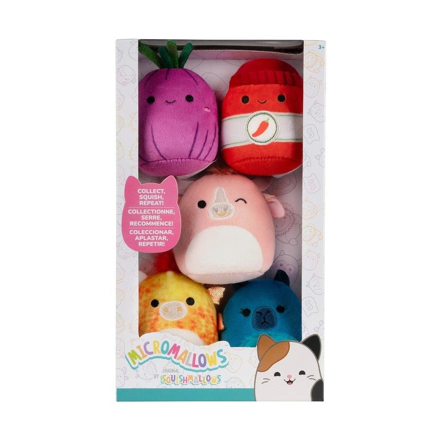 SQUISHMALLOWS MICROMALLOWS 2.5 INCH PLUSH 5 PACK - DIERIC, CYRIL, AZIZBEK, ILLIA, HOWLAND - Toyworld Frankston