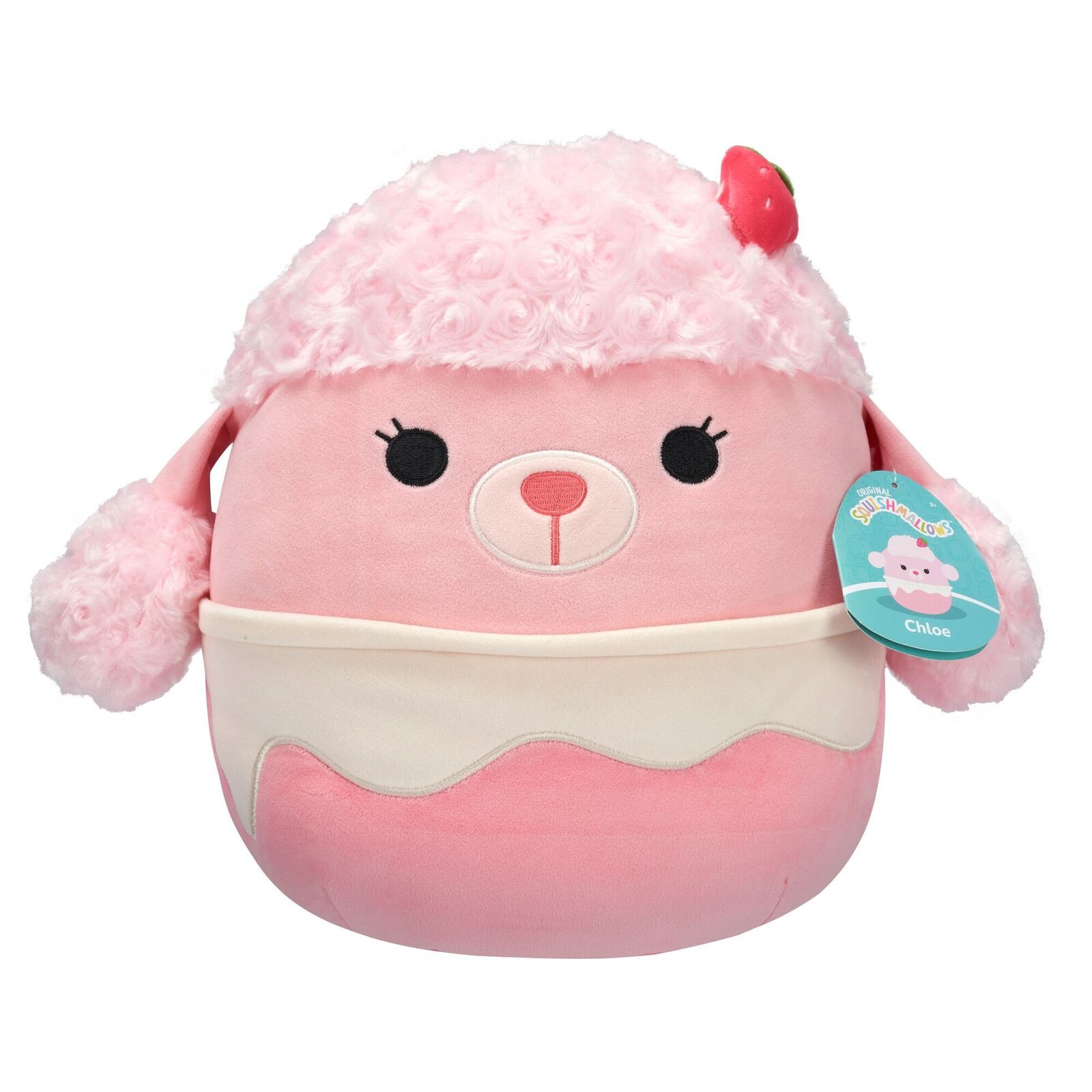 SQUISHMALLOWS 16 INCH PLUSH - CHLOE THE STRAWBERRY MILK PINK POODLE - Toyworld Frankston