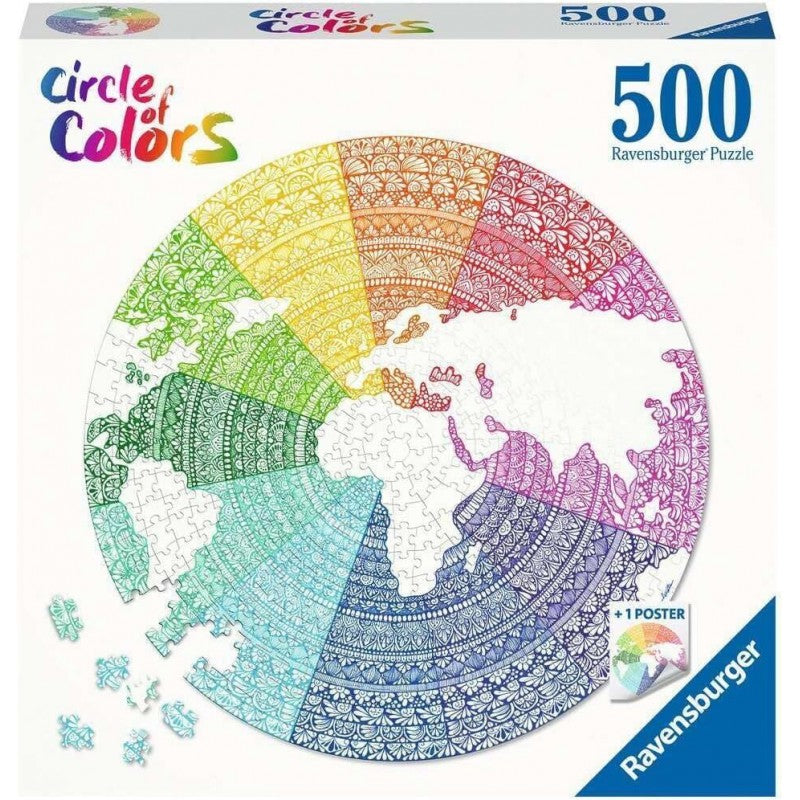 RAVENSBURGER CIRCLE OF COLORS - MANDALA 500 PIECE PUZZLE