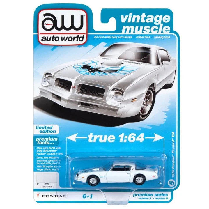 AUTO WORLD 1:64 PREMIUM SERIES - 1976 PONTIAC FIREBIRD T/A - Toyworld Frankston
