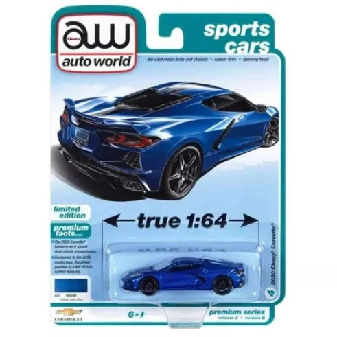 AUTO WORLD 1:64 PREMIUM SERIES - 2020 CHEVROLET C8 CORVETTE - Toyworld Frankston