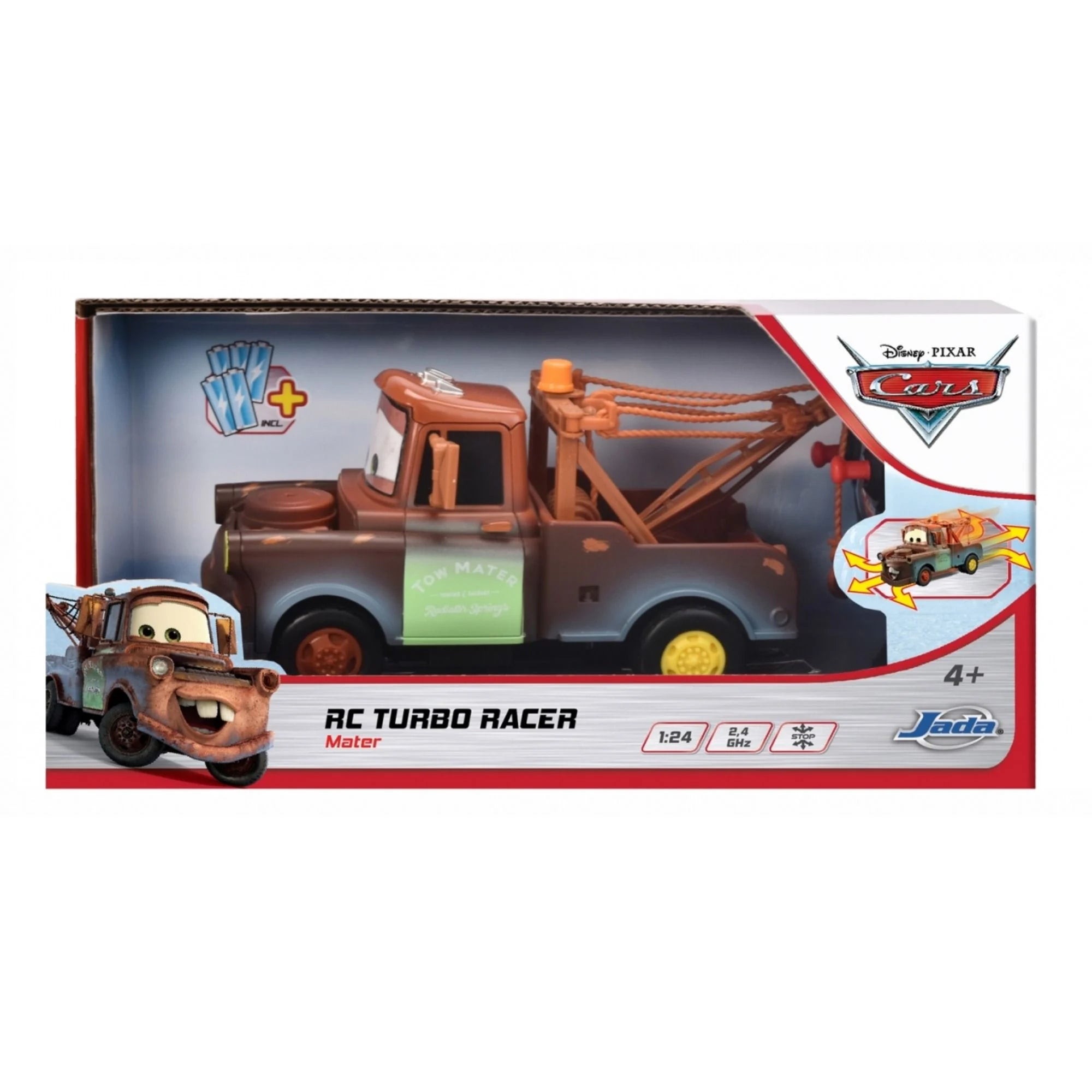 DISNEY CARS - RC TURBO RACER 1:24 SCALE - MATER - Toyworld Frankston